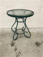 Metal Glass-Top Patio Table