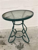 Metal Glass-Top Patio Table