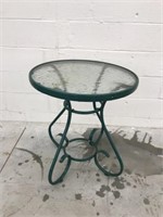 Metal Glass-Top Patio Table