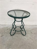 Metal Glass-Top Patio Table