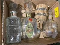 Vintage liquor bottle lot 1 rattan wicker wrapped