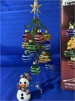 Blown Glass Christmas Tree And Ornaments