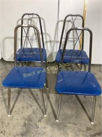Set of 4 mid century child’s chrome chairs