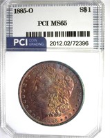 1885-O Morgan PCI MS65 Dark Irridescent Tone