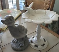 CAST IRON MINI BIRD FEEDER, BIRD STATUE