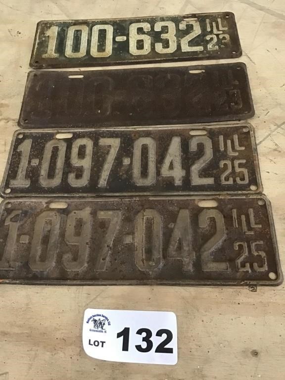 PAIRS 1923 AND 1925 LICENSE PLATES