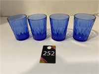 Cobalt Blue Hazel Atlas Juice Glasses
