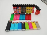 Assorted Lot of Lighters Torch Clipper BiC