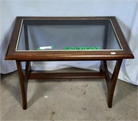 Glass top side table 30"W 20"L 20 1/2"H