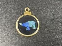 Small pendant with an opal mosaic scene depicting