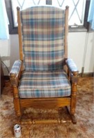 Cushioned wood rocking chair