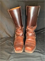 Frye 10 D Leather Motorcycle Boots