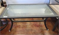 FROSTED GLASS OUTDOOR COFFEE TABLE