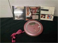 Religious CDs and a vintage CD player