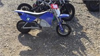Blue electric dirt bike