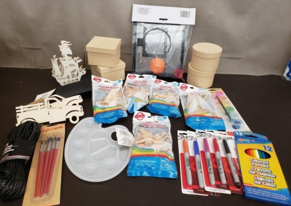 Lot of Craft Kits, Supplies, Mini Basketball Set