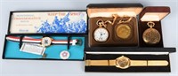 2- 1976 WATCHES & 2 POCKET WATCHES