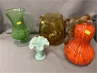 (4) PIeces of Unsigned Art Glass