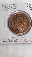 1855 Large Cent upright 55
