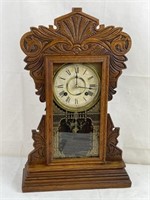 Oak Ginger Bread Mantle Clock with Pendulum