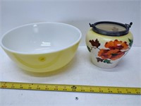 pyrex bowl and a jar
