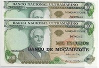 Mozambique 1000 Escudos ND1972 REPLACEMENT*x2 .Mz1