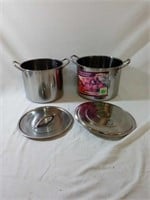 Set of 2 Stainless Steel HenlePro stock pots with