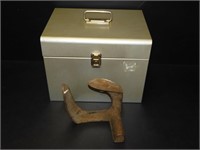 Metal File Box & Cast Iron Piece