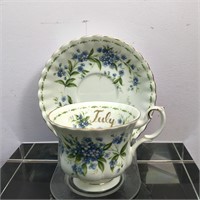 ROYAL ALBERT JULY TEACUP & SAUCER