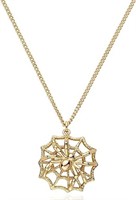 14k Gold-pl. Spider Web Curb Necklace