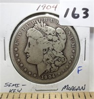 1904 Morgan silver dollar