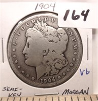 1904 Morgan silver dollar