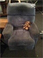 Micro suede rocker recliner shows signs of wear