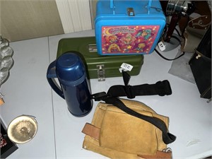 VTG LUNCH BOX, THERMOS AND TOOL BELT