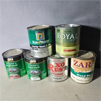 6 cans of paint
