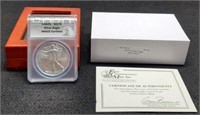 2020 Slab Silver Eagle ANACS MS70 w/