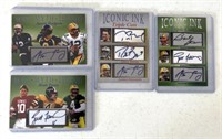 4 Green Bay Packers Iconic Ink football cards