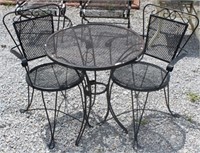 3 Piece metal table set with chairs