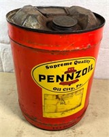 1960s Pennzoil 5 gallon oil can