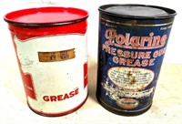 2pcs- 5 lbs vintage GREASE cans