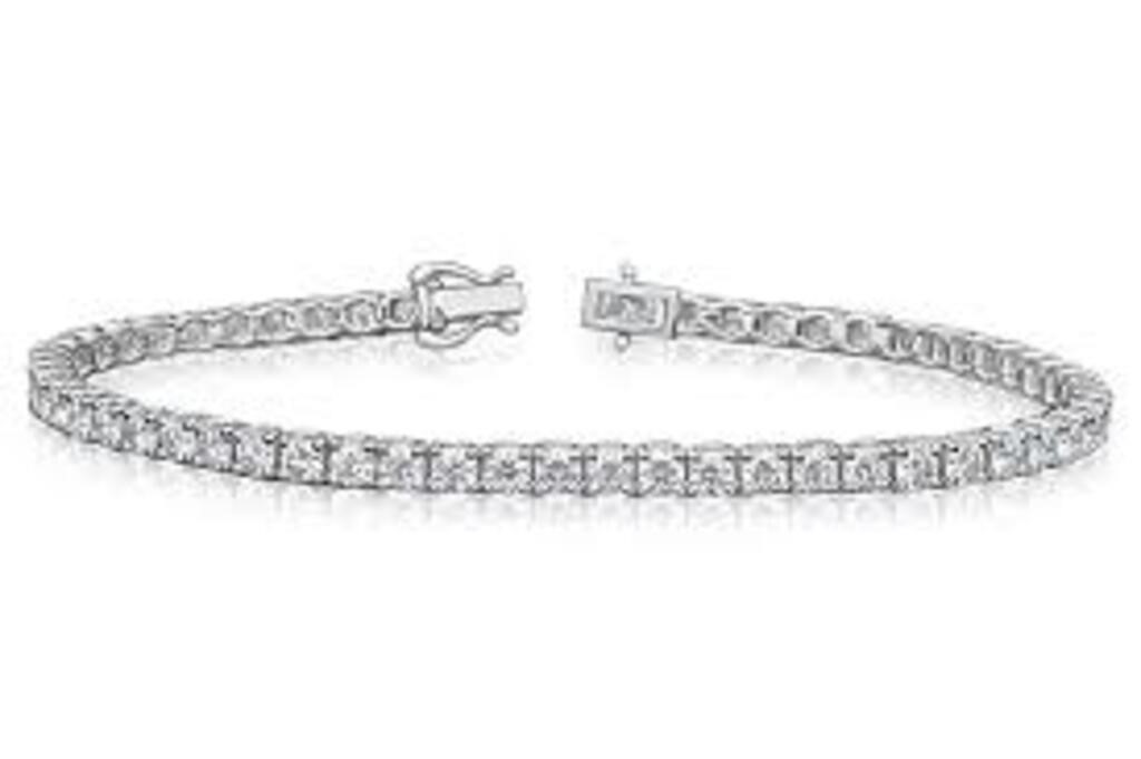 14k Gold Brilliant 5.00 ct VS Lab Diamond Bracelet