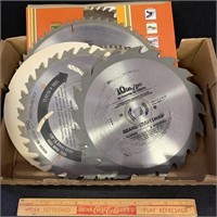 SIX SAW BLADES - 10 AND 12 INCH