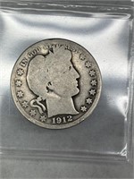 1912 Barber Half -90% Silver Bullion Coin