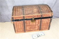 Small Antique Wooden Doll Toy Trunk Box