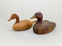 (2) Hand Carved Ducks