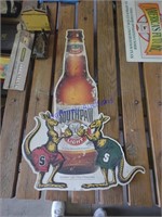 Southpaw metal beer sign