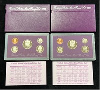 1990 & 1991 US Proof Sets in Boxes