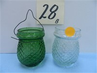 (2) Vintage Glass Candle Lights