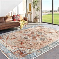 8x10 Ultra-Thin Vintage Area Rug - Large Living