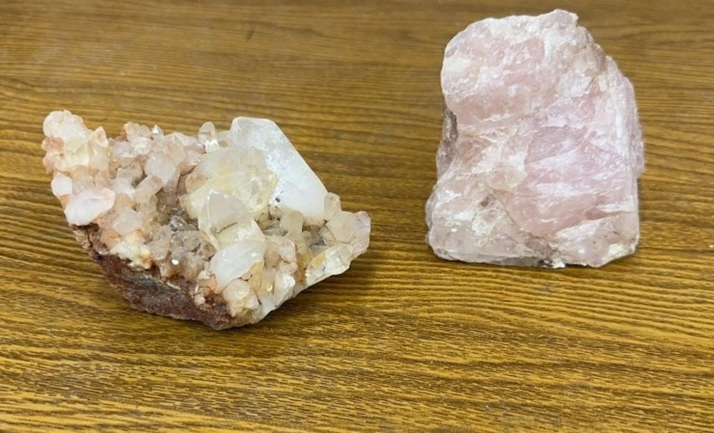 2pc Lot of Quartz. Rose.